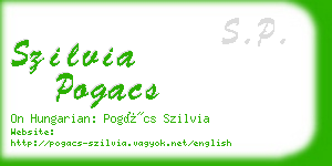 szilvia pogacs business card